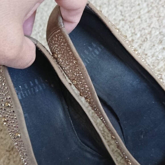 Stuart Weitzman Nubeads Suede Studded Flats size 7 - Picture 5 of 12